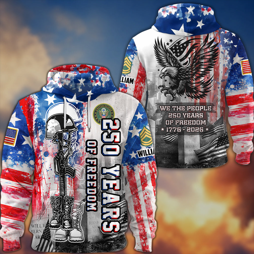 Custom Shirt 250 Years Of Freedom Gift For Veterans Military Gift All Military Branches All Over Print Shirt K1702 MT2