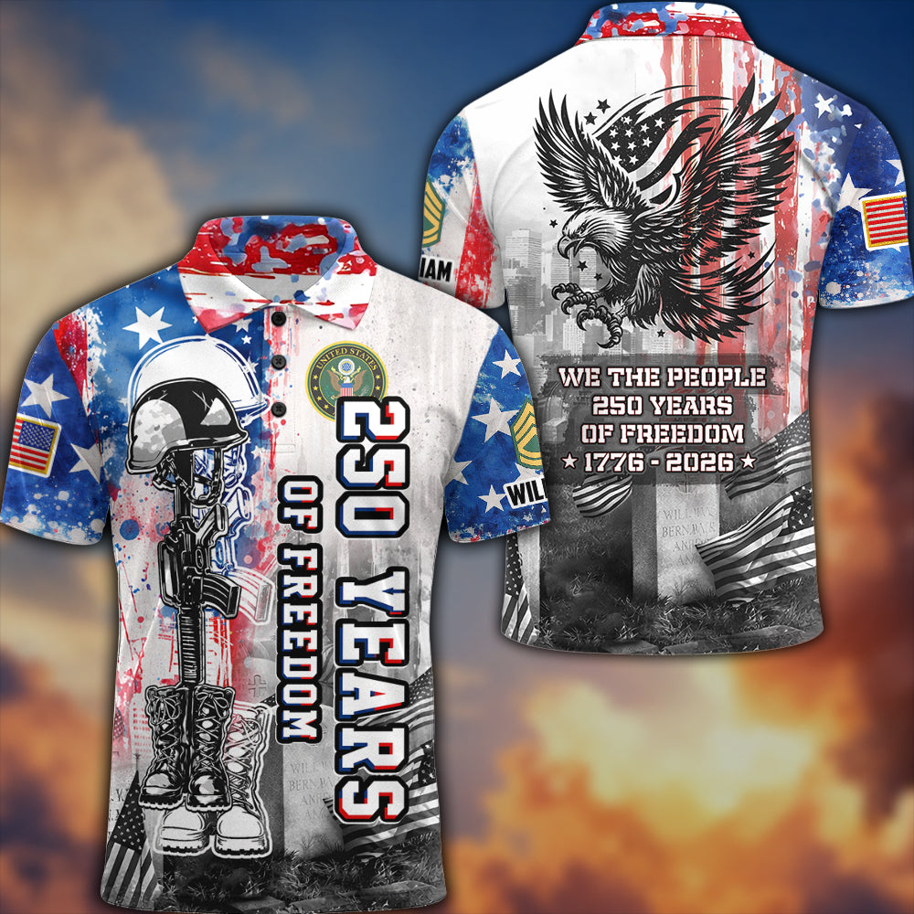 Custom Shirt 250 Years Of Freedom Gift For Veterans Military Gift All Military Branches All Over Print Shirt K1702 MT2