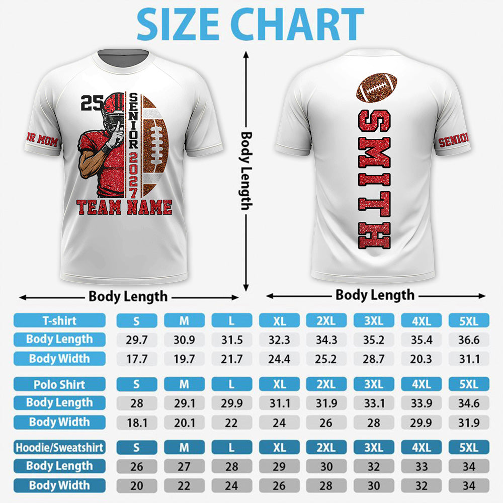 Proud Senior Football Mom - Personalized Shirt For Football Player Family NA04 Hv01