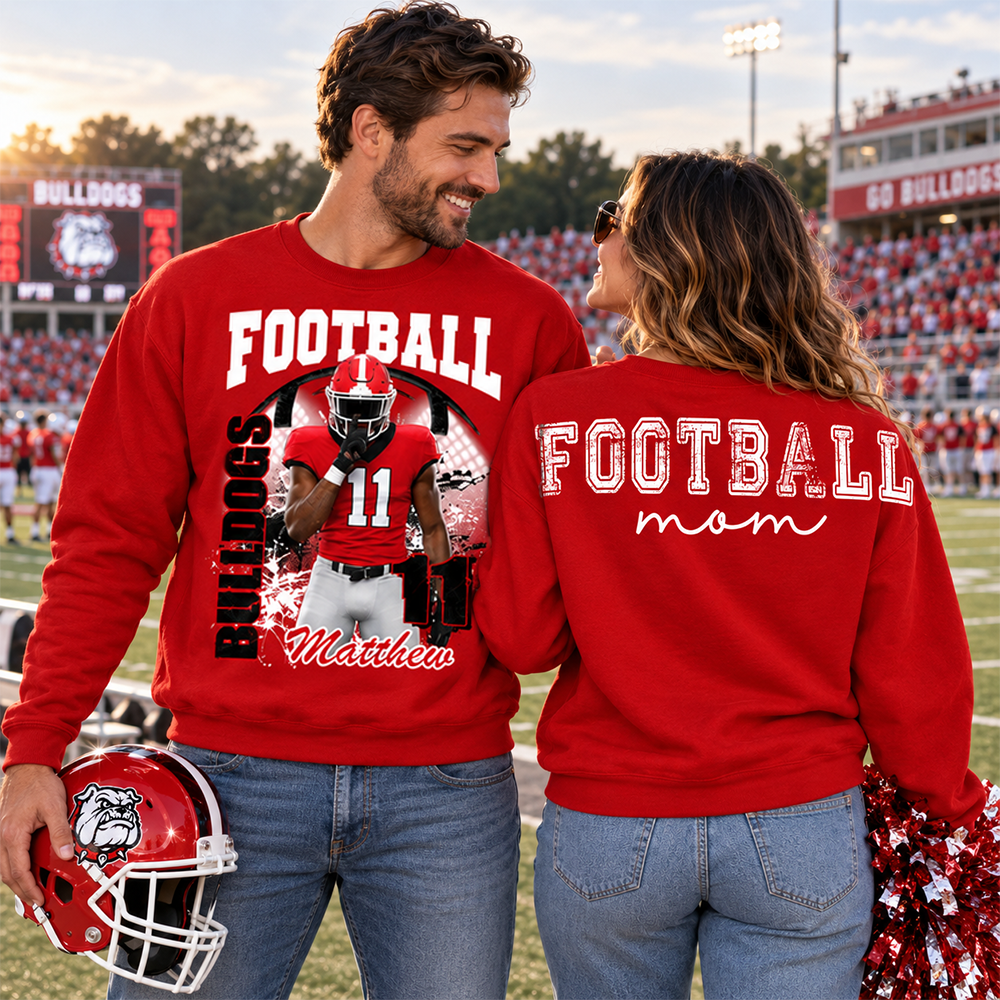 Custom Football Mom Sweatshirt,   Game Day Football Mom, Sports Mom Gift L0411 Hv01
