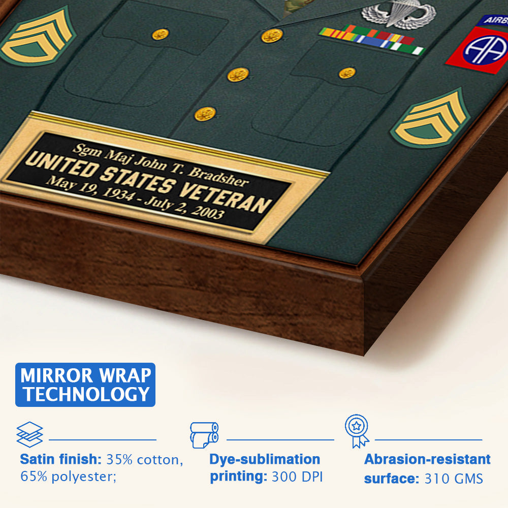 Personalized Poster And Canvas Gift For Military Veteran Dad Grandpa Veteran Custom Uniform Rank Name Division K1702 Trhn