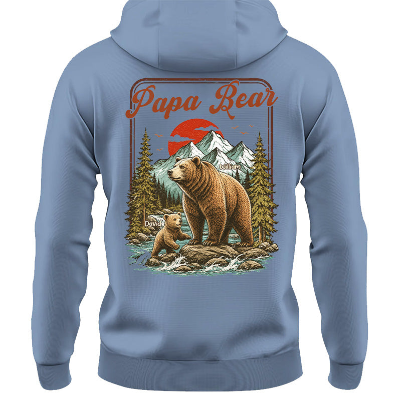 Personalized Papa Bear T-Shirt Father Day Gifts for Dad Funny Papa Tshirt Cool Daddy Bear Vintage Retro Shirt for Men Pt99