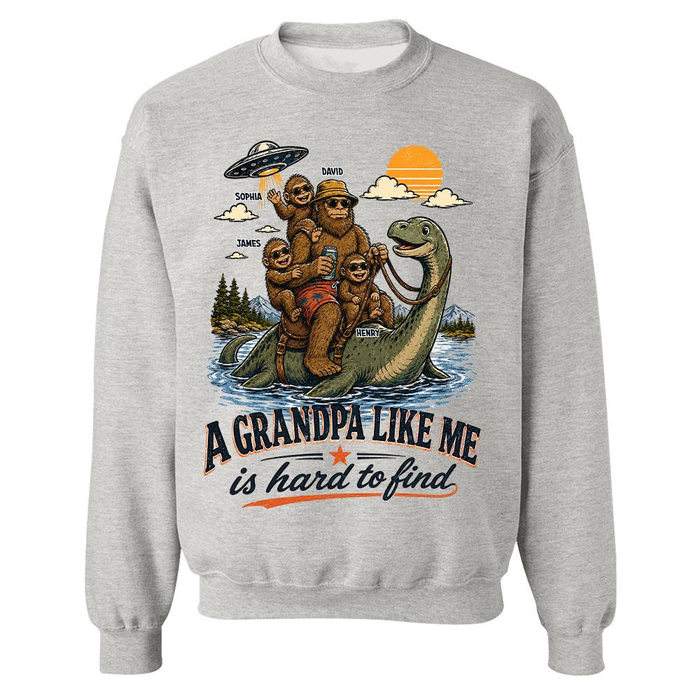 Personalized A Grandpa Like Me Is Hard To Find Retro Lake Monster Shirt, Unique Gift for Papa, Dad, Grandpa Hv01
