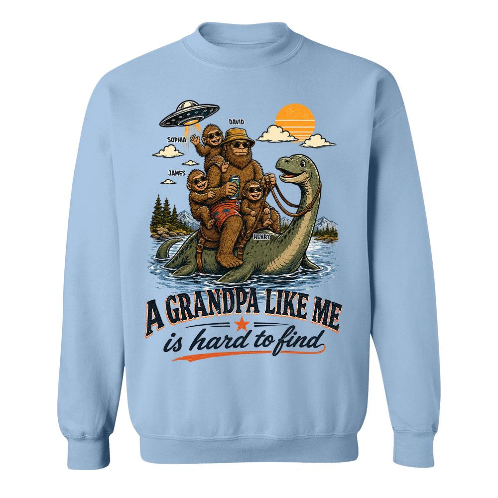 Personalized A Grandpa Like Me Is Hard To Find Retro Lake Monster Shirt, Unique Gift for Papa, Dad, Grandpa Hv01
