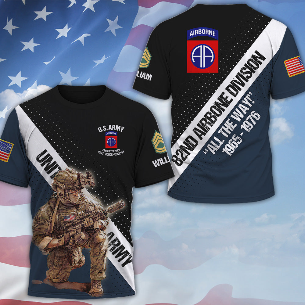 Custom US Veteran Shirt And Pants Available All Branches Military Proudly Served Gift For Veterans All Over Print Shirt K1702 MT2
