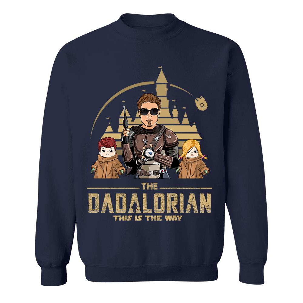 The Dadalorian This Is The Way Personalized Shirt For Dad, Father Day Gifts for Dad Funny Dad Tshirt Cool Daddy Nh00