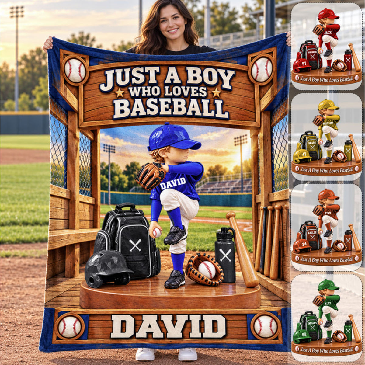 Just A Boy Who Loves Baseball, Personalized Baseball Blanket, Custom Player Name Gift, Gift For Baseball Players C2408 Nh00 TL06