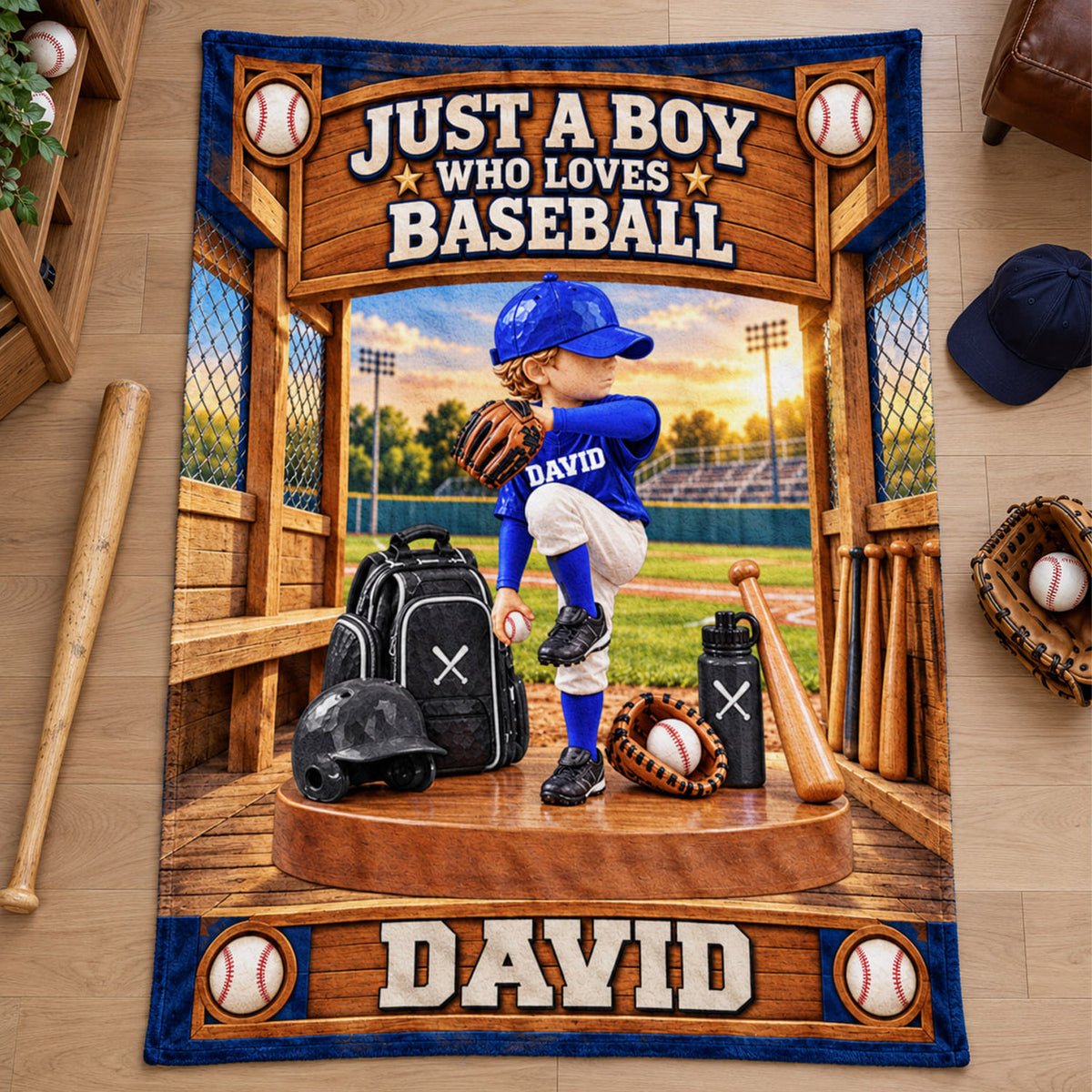 Just A Boy Who Loves Baseball, Personalized Baseball Blanket, Custom Player Name Gift, Gift For Baseball Players C2408 Nh00 TL06
