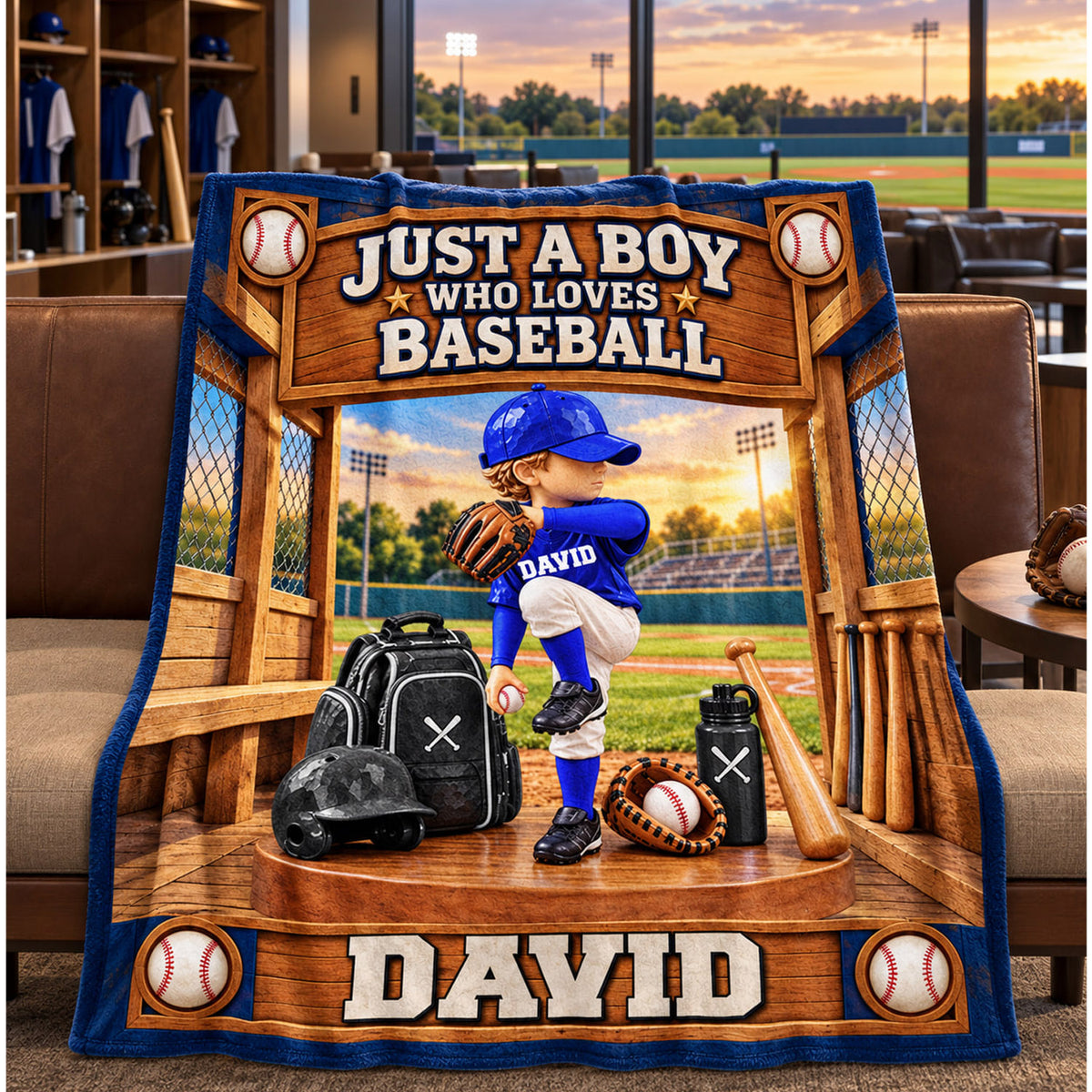 Just A Boy Who Loves Baseball, Personalized Baseball Blanket, Custom Player Name Gift, Gift For Baseball Players C2408 Nh00 TL06