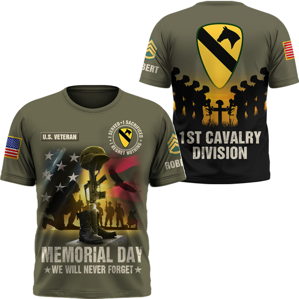 Memorial Day We Will Never Forget All Over Print Shirt Custom Military Branches Gift For Veteran K1702 Trhn