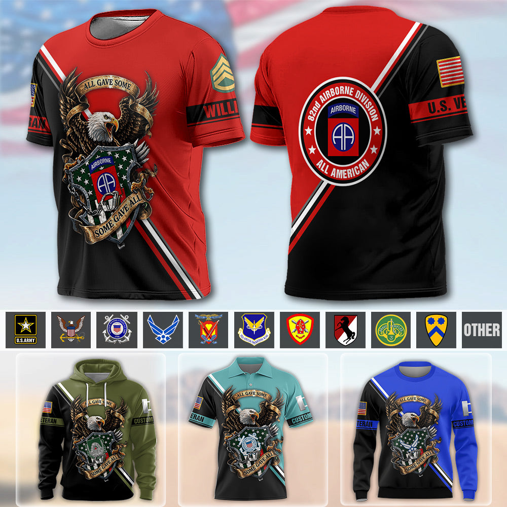 Personalized All Over Print Shirt Available Military Divisions Custom Gift For Veterans K1702 MT2