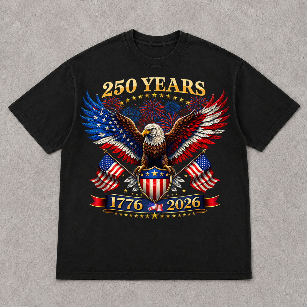 America 250 Years T-Shirt, 1776-2026 USA 250th Anniversary Independence Day Tee Hv01