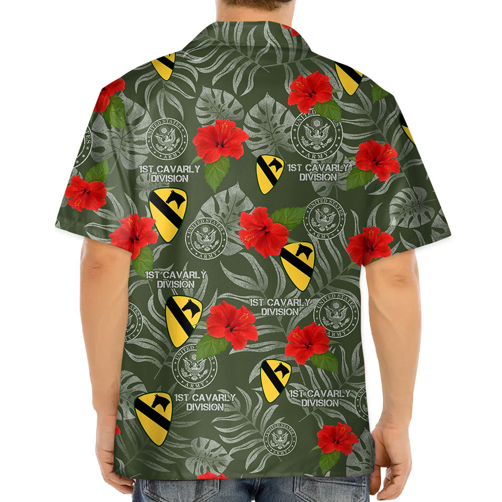 Personalized Hawaiian Shirt Custom Military Division Gift For Veterans Custom All Branches Hawaiian Shirt Gift K1702
