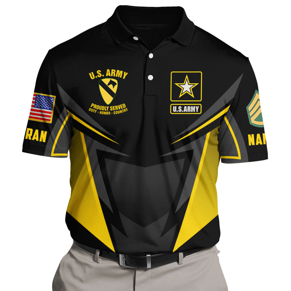 Personalized All Over Print Shirt Custom Military Badges Division For Soldiers Veterans K1702