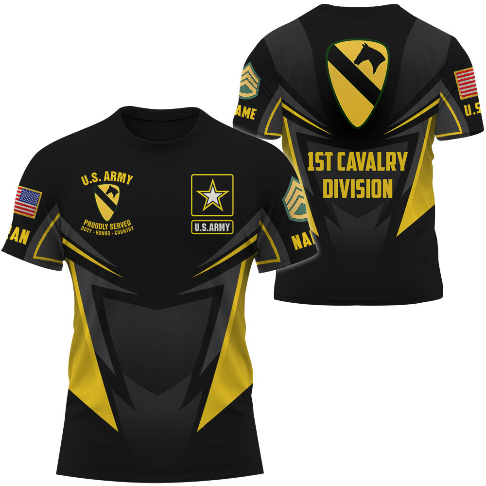 Personalized All Over Print Shirt Custom Military Badges Division For Soldiers Veterans K1702