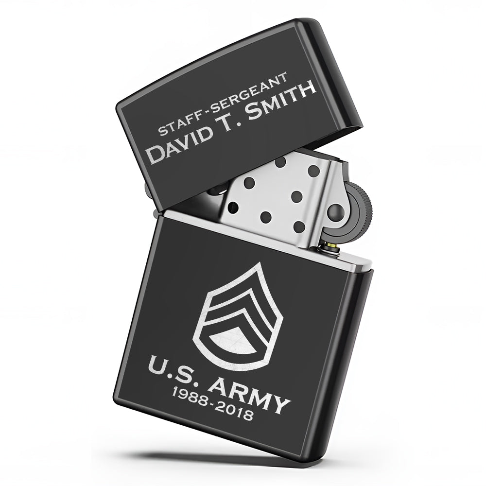Custom Military Lighter Veteran Military Retirement Gift K1702 Trhn