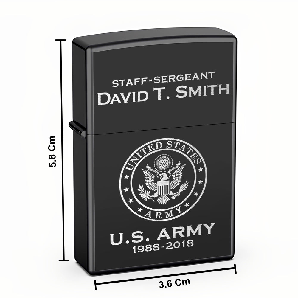 Custom Military Lighter Veteran Military Retirement Gift K1702 Trhn