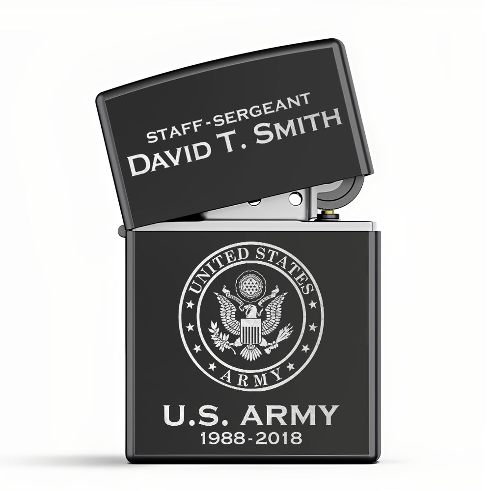 Custom Military Lighter Veteran Military Retirement Gift K1702 Trhn