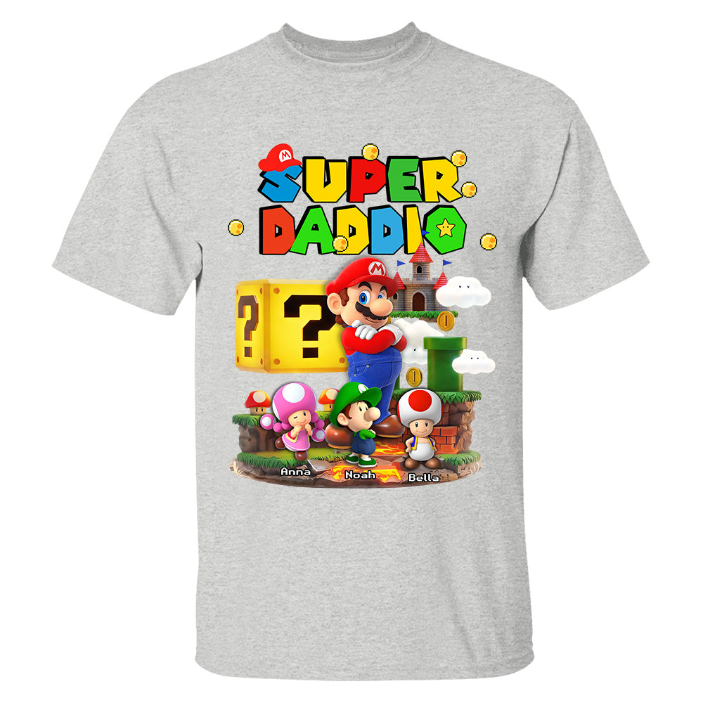 Best Dad Ever Super Daddio, Personalized Daddio Shirt Custom Kids Name, Gift For Dad, Gift For Father's Day MI209 TH23