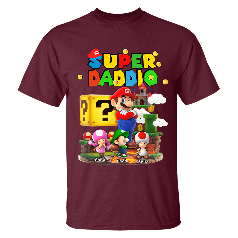 Best Dad Ever Super Daddio, Personalized Daddio Shirt Custom Kids Name, Gift For Dad, Gift For Father's Day MI209 TH23