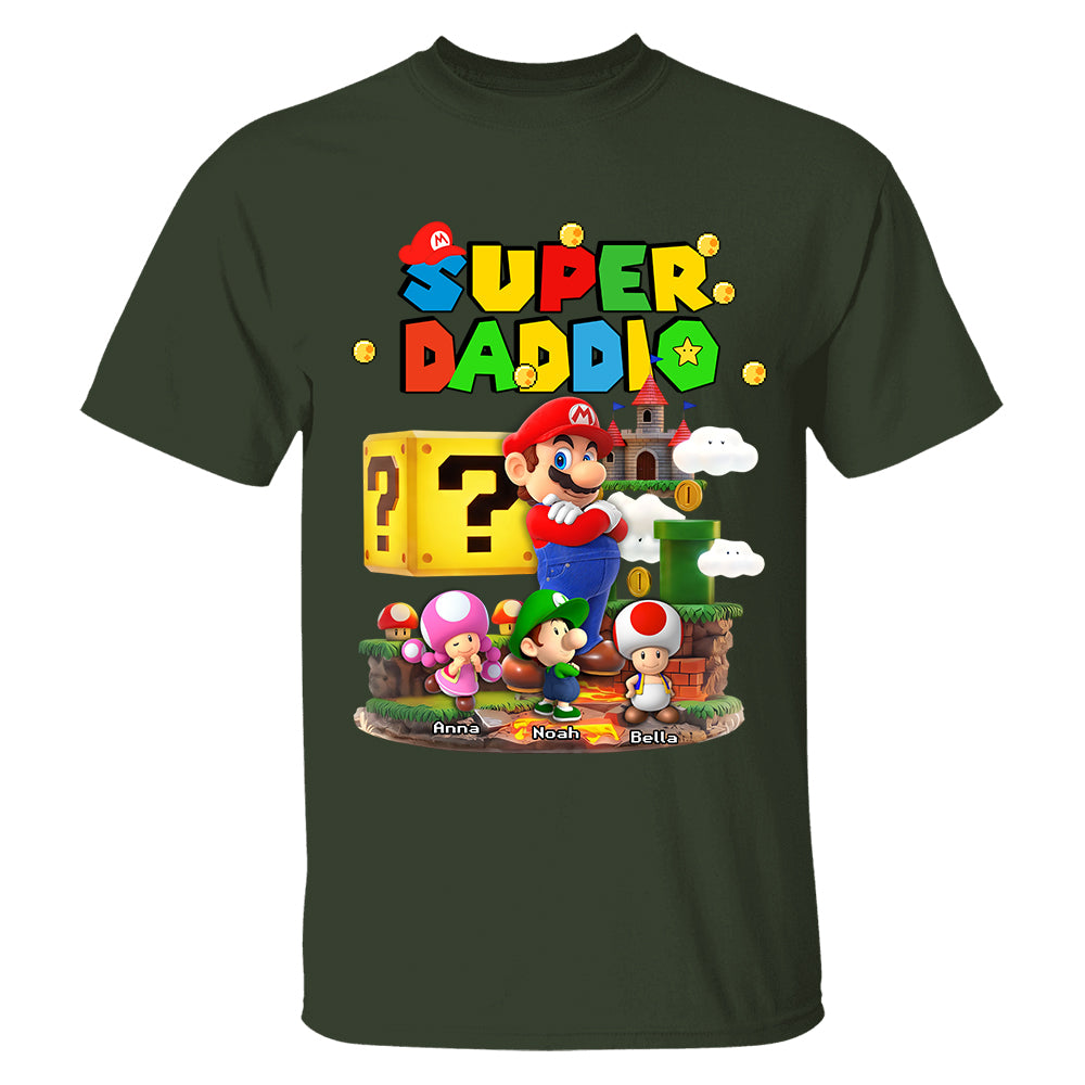 Best Dad Ever Super Daddio, Personalized Daddio Shirt Custom Kids Name, Gift For Dad, Gift For Father's Day MI209 TH23