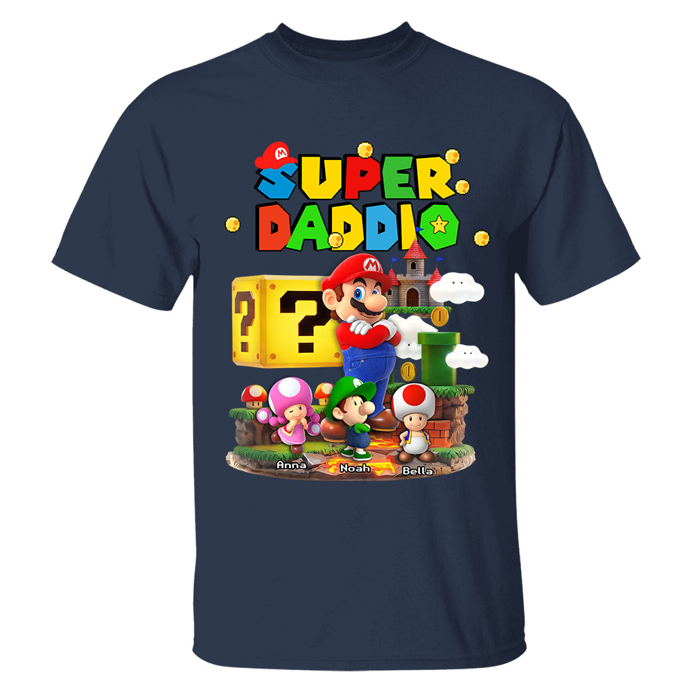 Best Dad Ever Super Daddio, Personalized Daddio Shirt Custom Kids Name, Gift For Dad, Gift For Father's Day MI209 TH23