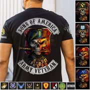 Skull Sons Of America US Army Veteran Custom Shirt For Soldier Veteran K1702 Trhn