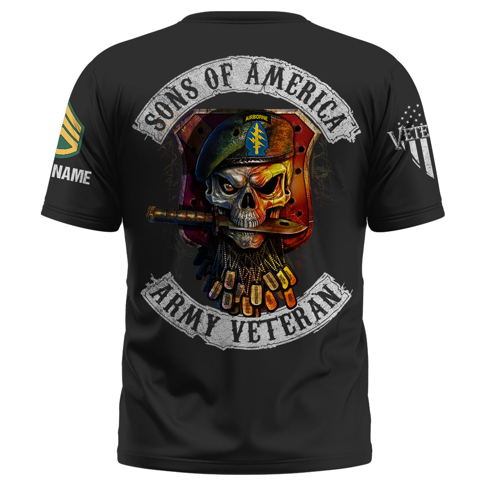 Skull Sons Of America US Army Veteran Custom Shirt For Soldier Veteran K1702 Trhn