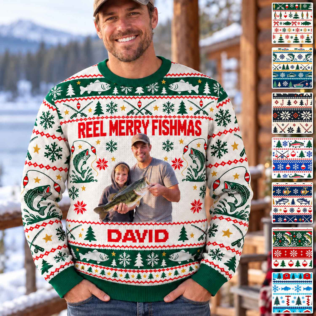 Personalized Photo Ugly Merry Fishmas Ugly Sweater, Gift For Fishing Lovers C2408 Pt99