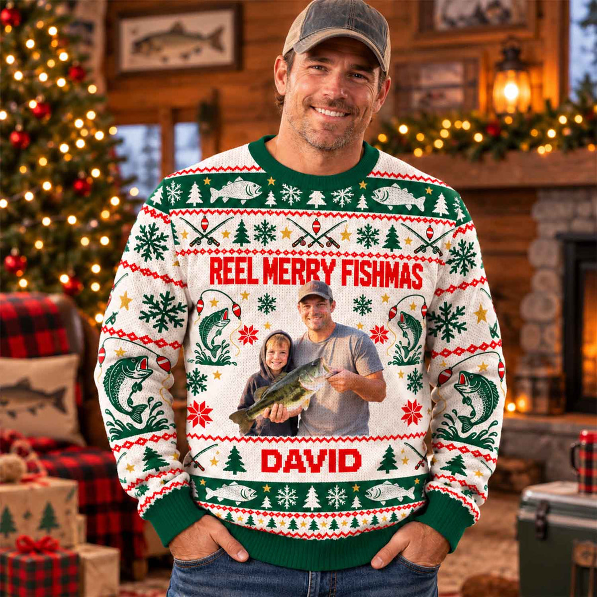 Personalized Photo Ugly Merry Fishmas Ugly Sweater, Gift For Fishing Lovers C2408 Pt99