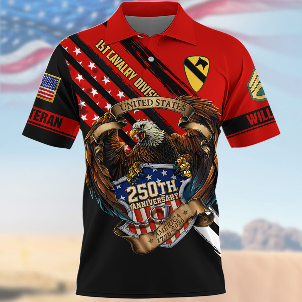 Personalized All Over Print Shirt Eagle US Veteran Military Shirt United States 250th Anniversary K1702 MT2