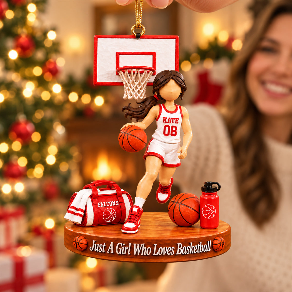 Just A Boy Who Loves Basketball,Personalized Basketball Boy Girl Christmas Ornament, Basketball Gift Na02 NV01 KL07