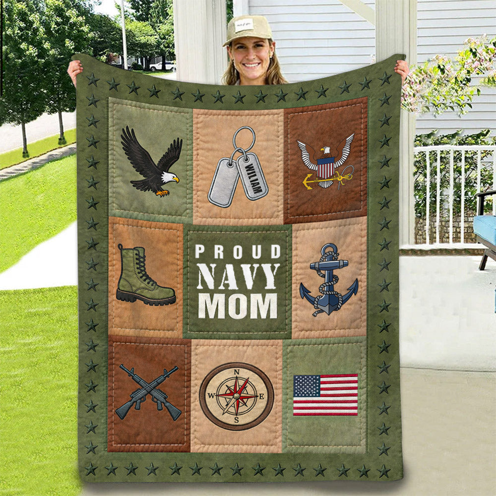 Custom Military Blanket – Personalized Branch and Name Soldier – Gift For Military Family K1702 MT2