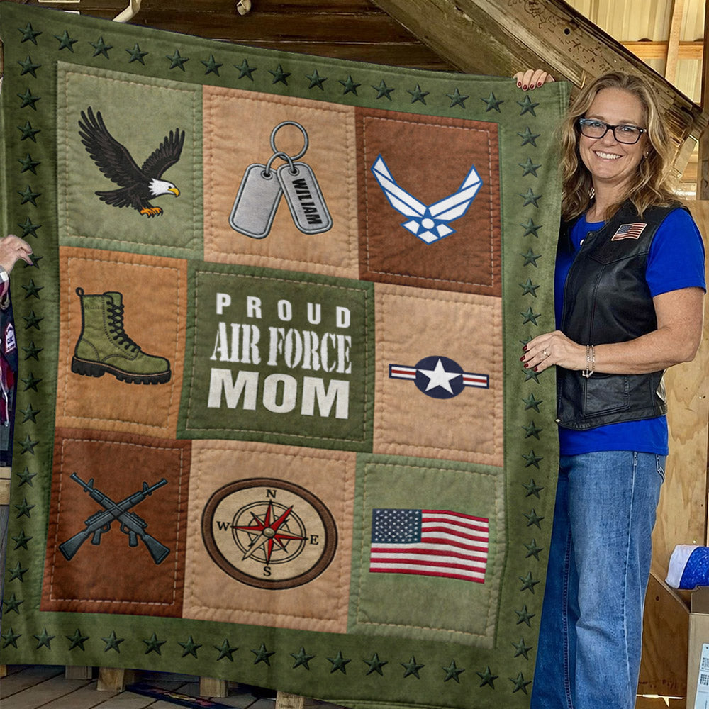 Custom Military Blanket – Personalized Branch and Name Soldier – Gift For Military Family K1702 MT2
