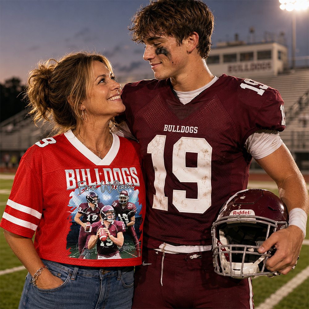 Custom Photo Cropped Football Jersey, Personalized Gift For Football Family A2110 Hv01