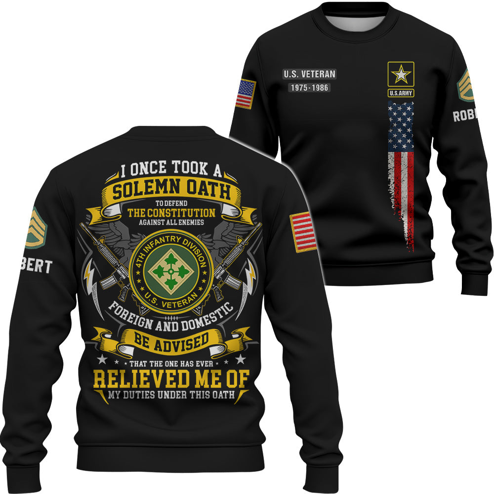 Custom All Over Print Shirt I Once Took A Solemn Oath To Defend The Constitution US Veteran Soldier Gift K1702 Trhn