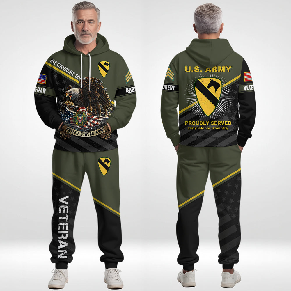 US Veteran Hoodie And Pants Custom All Branches Military Proudly Served Gift For Veterans All Over Print Shirt K1702 Trhn
