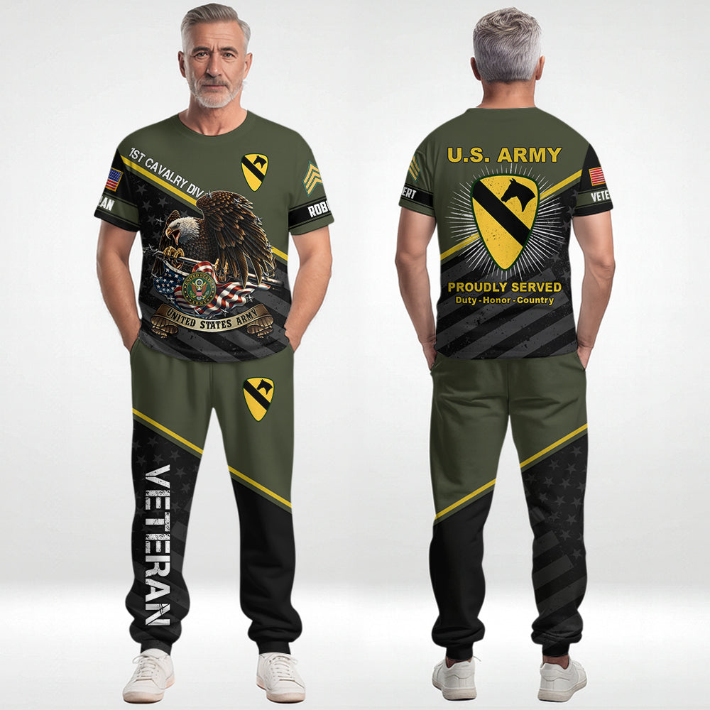 US Veteran Hoodie And Pants Custom All Branches Military Proudly Served Gift For Veterans All Over Print Shirt K1702 Trhn