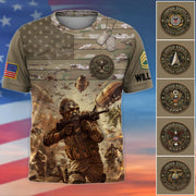 Personalized Hawaiian Shirt Custom Military Division  Gift For Veterans Custom All Branches Camouflage Military Shirt K1702 Vr2 Pt99