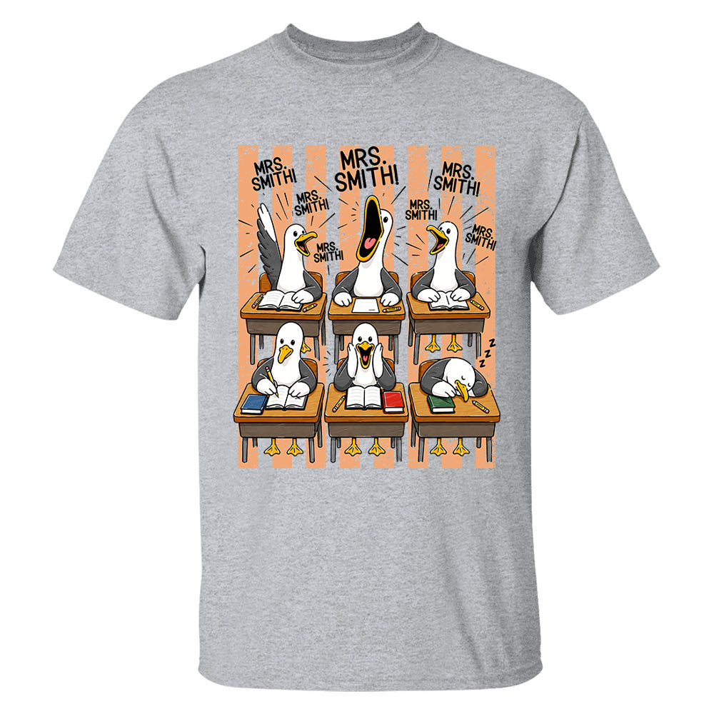 Mrs. Teacher My Class of Seagulls T-shirt For Teachers T24