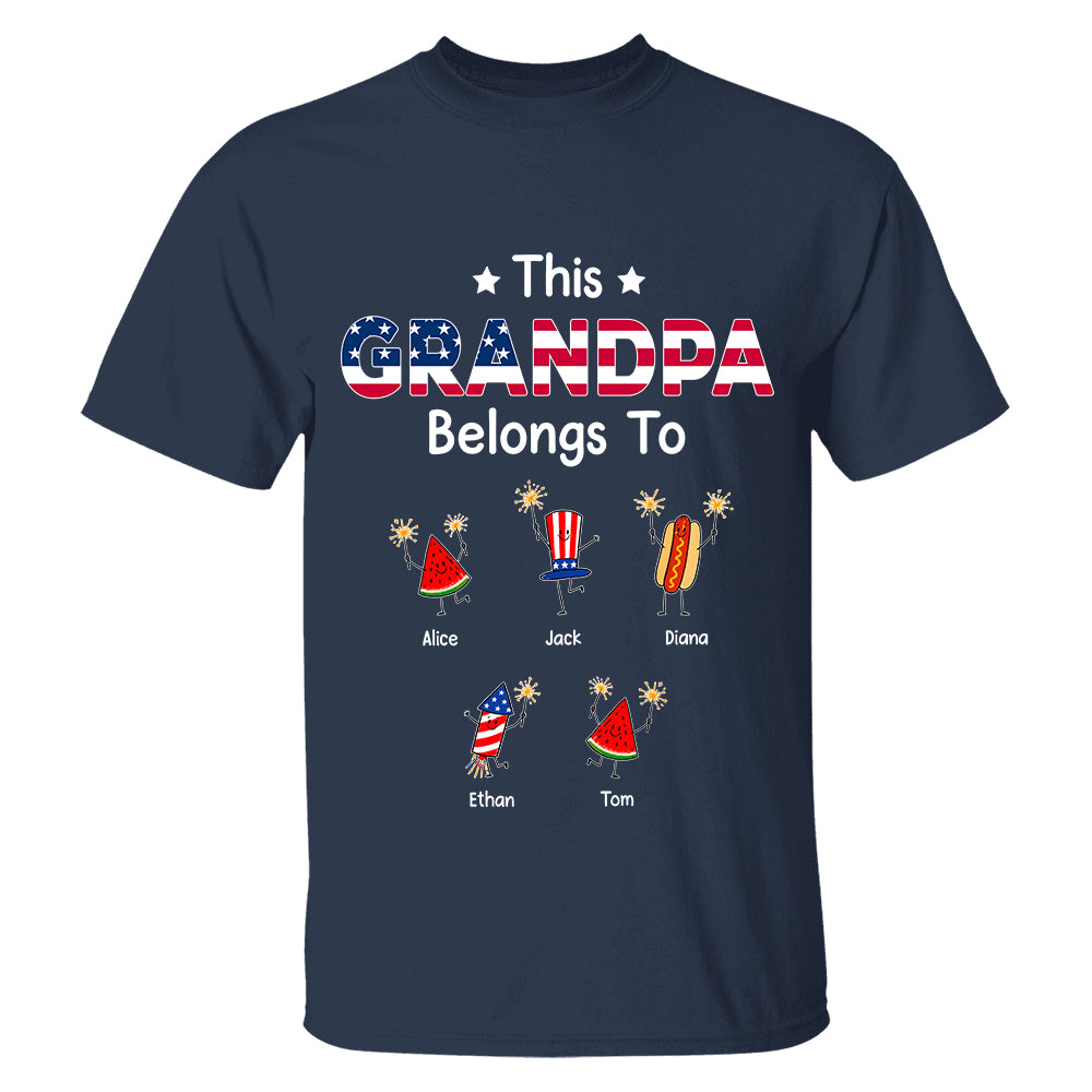 Personalized This Grandpa Belongs To Shirt, Custom Grandparents Shirt, Father's Day Gift, America 250th Anniversary Shirt, Patriotic Grandpa Tee 2026 Na02 TH23