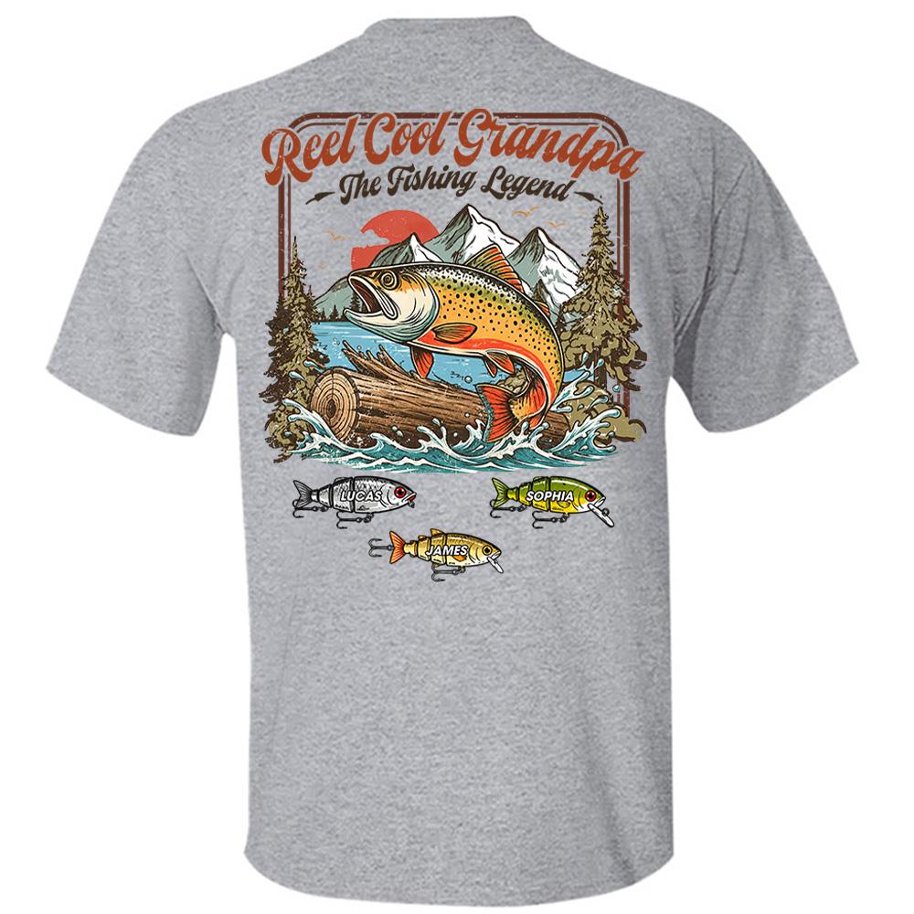 Personalized Reel Cool Grandpa T-Shirt – Funny Fishing Grandpa Shirt Hv01