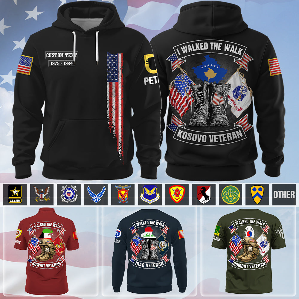 I Walked The Walk – Personalized Veteran All Over Print Shirt Service Veteran Custom Shirt K1702 Trhn