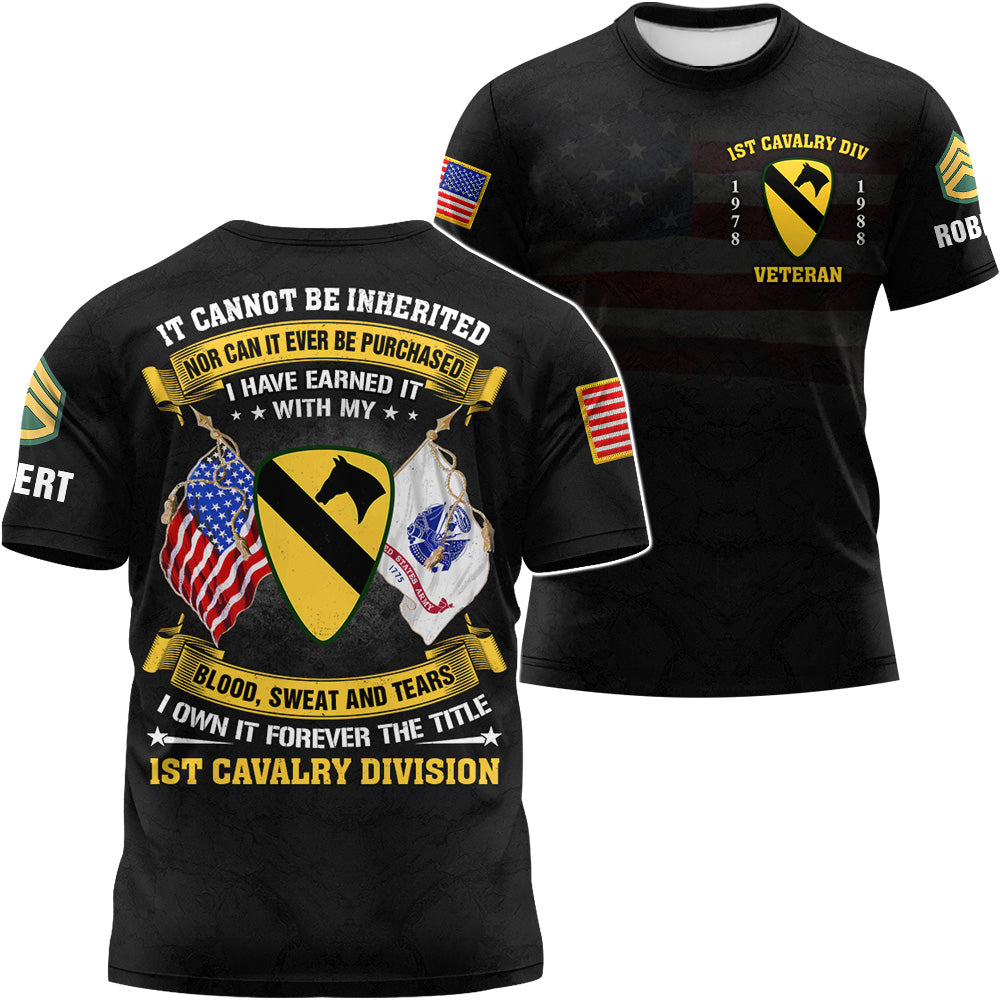 Custom All Over Print Shirt It Cannot Be Inherited Nor Can It Purchased US Veteran Gift For Veterans K1702 Trhn