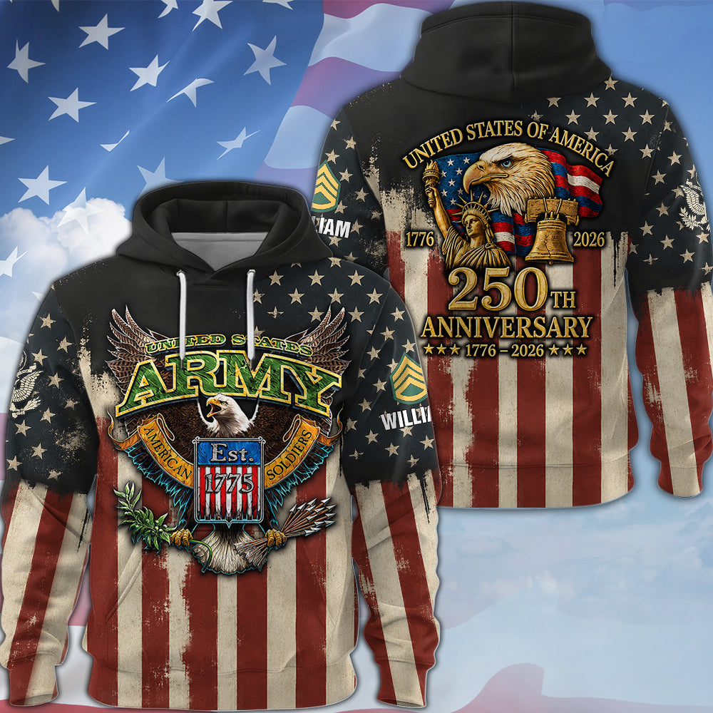 Custom Veteran Shirt United States 250th Anniversary Available All Military Branches Gift For Veteran Retired K1702 MT2