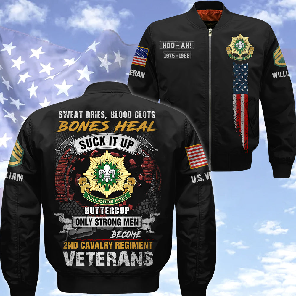 Custom All Over Print Shirt Sweat Dries, Blood Clots, Bones Heal Suck It Up Buttercup Only Strong Men Become Veterans Gift For Veterans K1702 Trhn