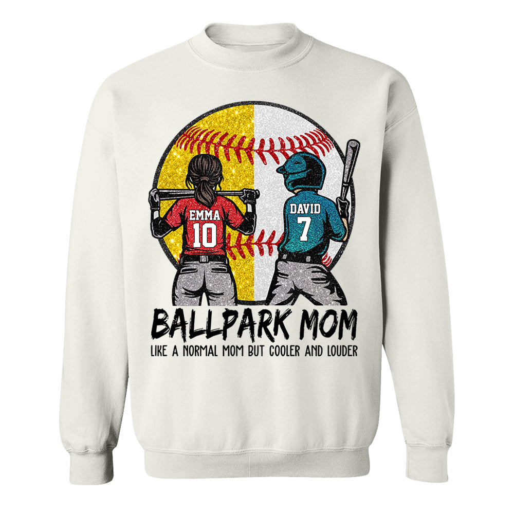 Personalized Baseball Softball Mom Ballpark Mom Shirt Like A Normal Mom But Cooler And Louder Gift For Sport Family T1807 T24