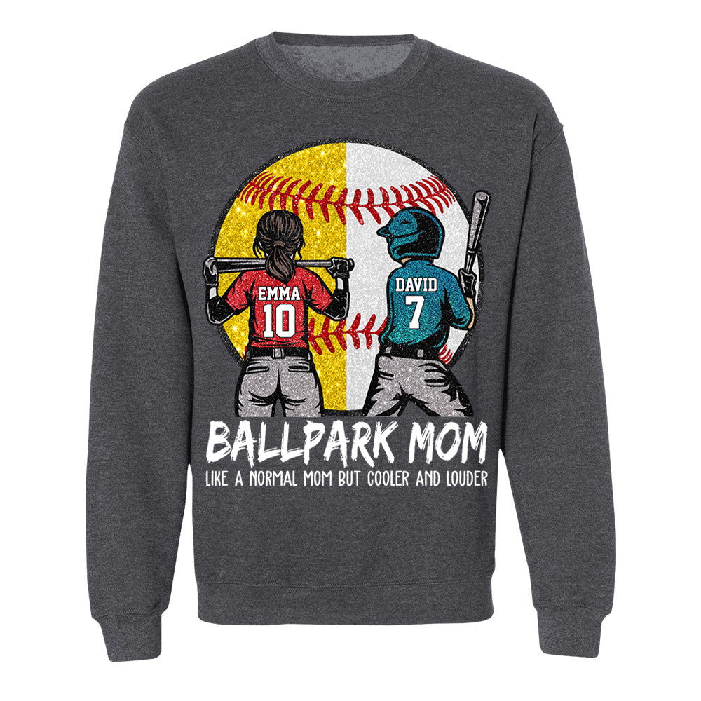 Personalized Baseball Softball Mom Ballpark Mom Shirt Like A Normal Mom But Cooler And Louder Gift For Sport Family T1807 T24