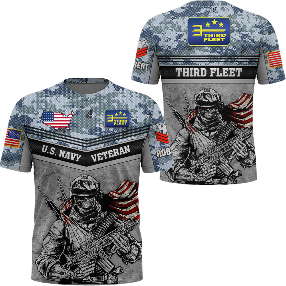 Personalized All Over Print Shirt Custom All Branches Rank Division Name For Military Retirement Veteran Dad Grandpa K1702 Trhn