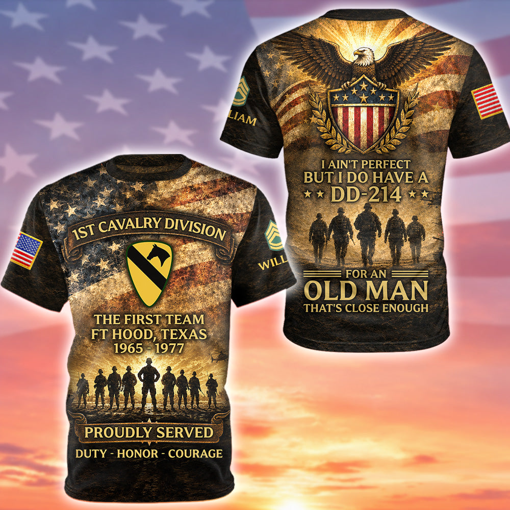 Personalized All Over Print Shirt Veteran Military Custom Shirt Available All Military Branches Division Military K1702 MT2